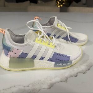 Adidas Kids Sneakers - White, Yellow, and Purple